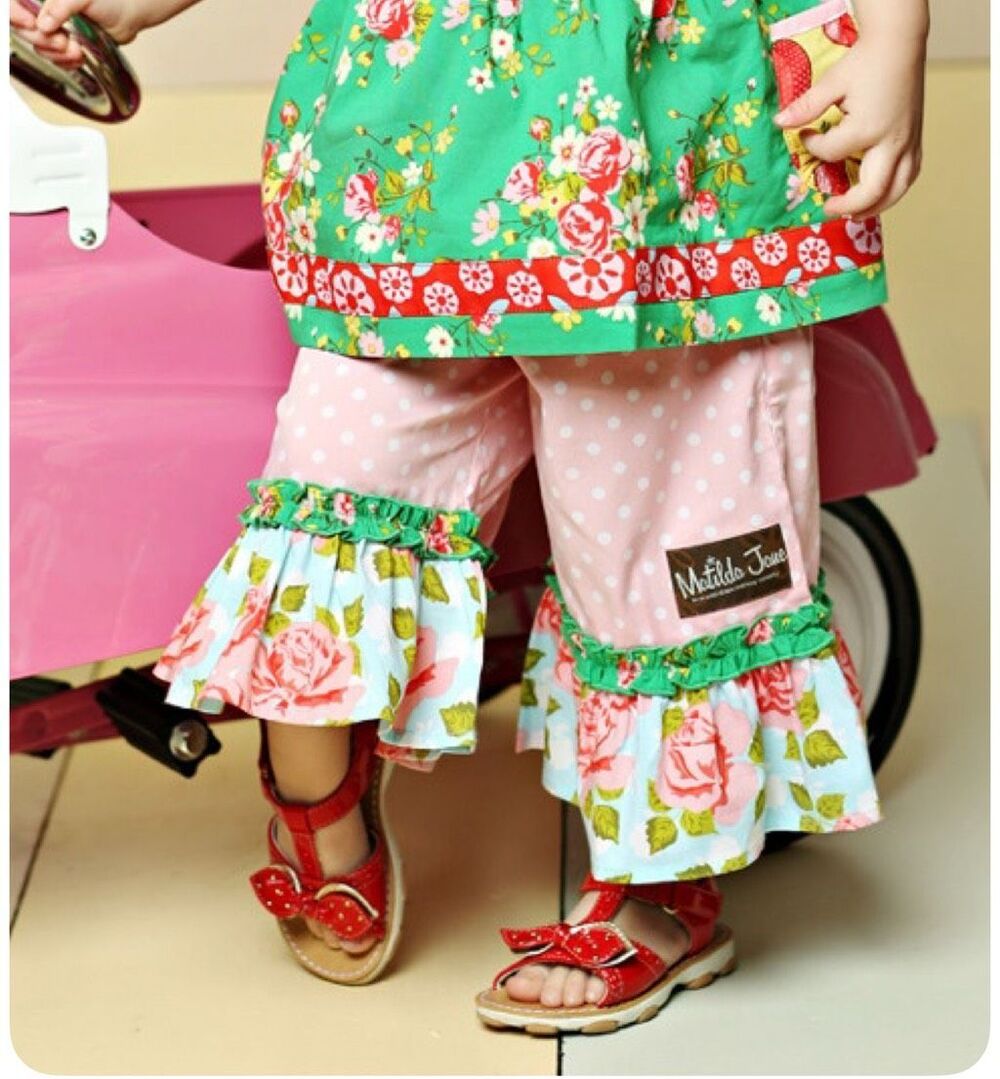 Matilda Jane 2013 Good Hart Primrose Ruffle Pants Girls Size 4